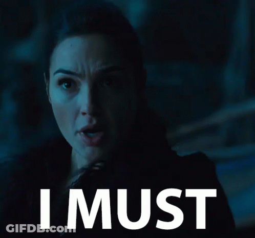 Woman's Face Saying I Must GIF