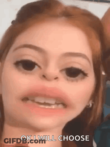 Woman's Face Saying Ok I Will Choose GIF