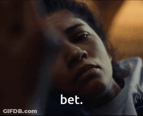 Woman's Face With Bet Text GIF