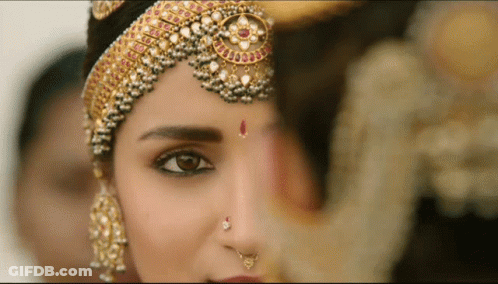 Woman's Face With Bindi GIF
