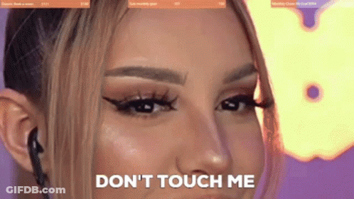 Woman's Face With Don't Touch Me GIF