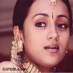 Woman's Face With Earrings And Bindi GIF