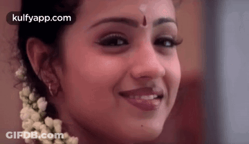Woman's Face With Flower And Bindi GIF