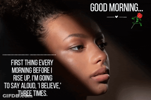 Woman's Face With Good Morning Message GIF
