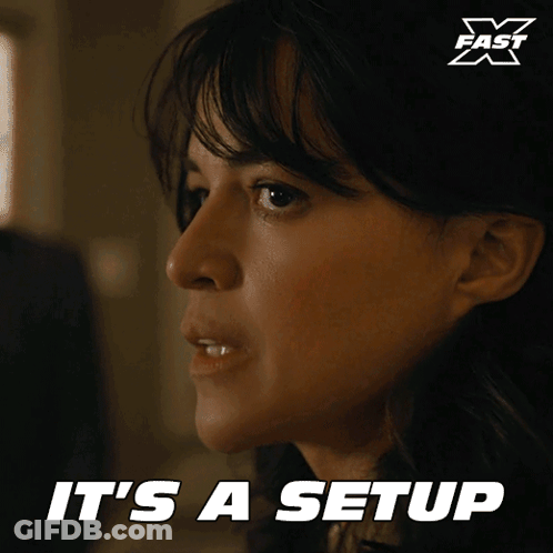 Woman's Face With It's A Setup GIF
