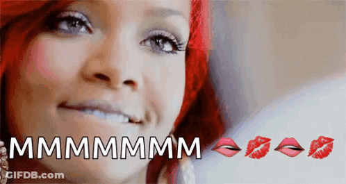 Woman's Face With Mmmmm Words GIF