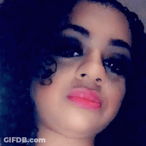 Woman's Face With Pink Lips GIF
