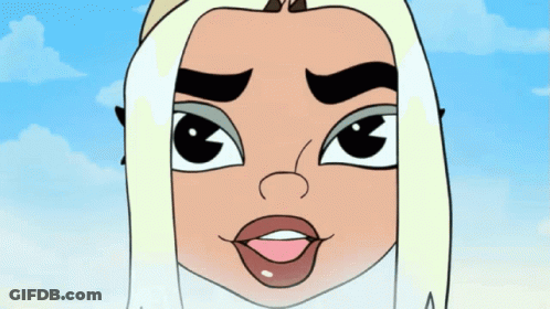 Woman's Face With Pink Top GIF