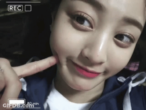 Woman's Face With REC Button GIF