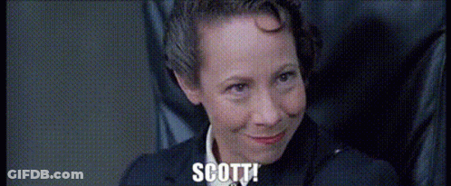 Woman's Face With Scott Text GIF