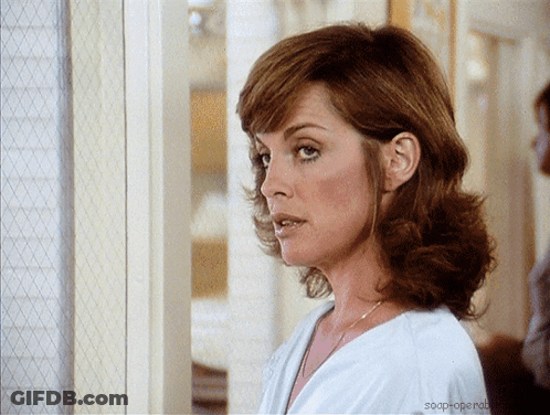 Woman's Face With Soap Opera Text GIF