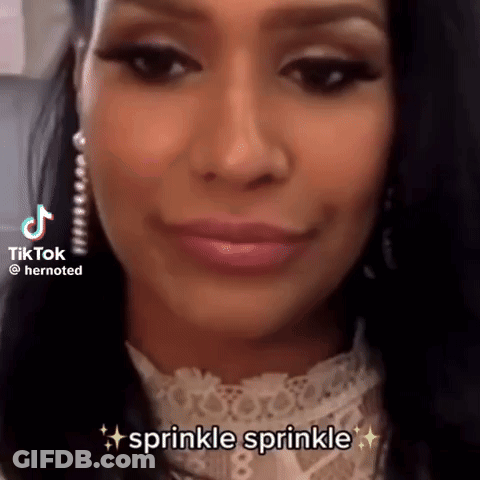 Woman's Face With Sprinkle Sprinkle GIF
