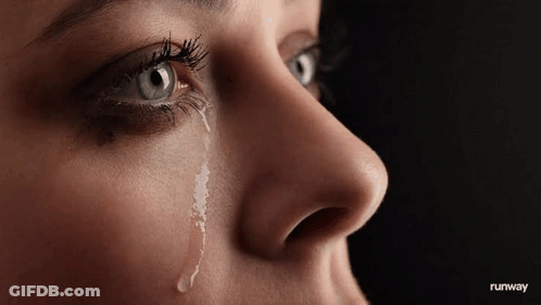 Woman's Face With Tear GIF