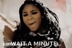 Woman's Face With Wait A Minute GIF