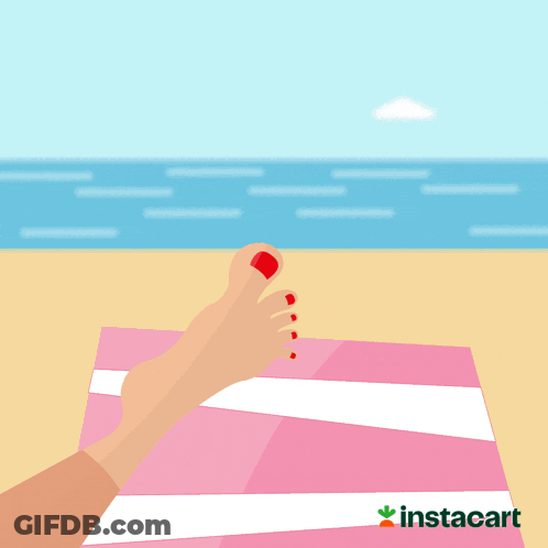 Woman's Foot On Towel Summer's Here GIF