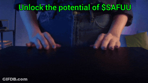 Woman's Hands Folded In Front Of Screen Saying Unlock The Potential Of Safiuu GIF