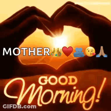Woman's Hands Making Heart Shape Mother Good Morning GIF