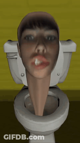 Woman's Head Sticking Out Of Toilet GIF