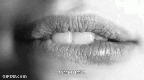 Woman's Lips With Mmmm Text GIF