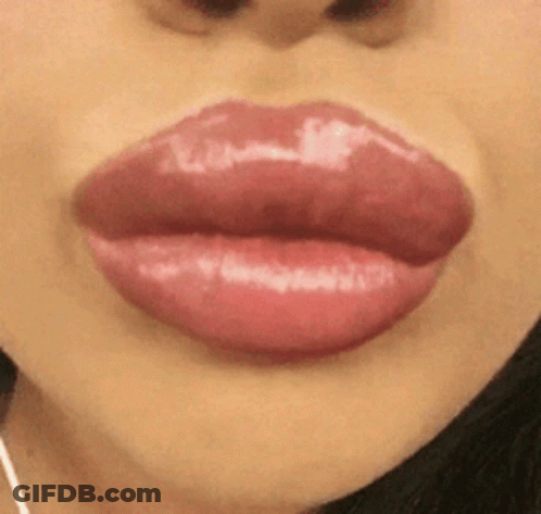 Woman's Lips With Red Lipstick GIF