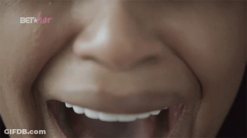 Woman's Mouth Close Up Bet Her Logo GIF