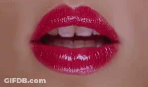 Woman's Mouth With Red Lipstick GIF