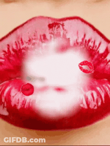Woman's Red Lips GIF