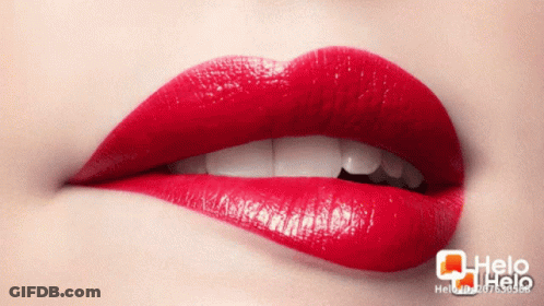 Woman's Red Lips With Help Help GIF