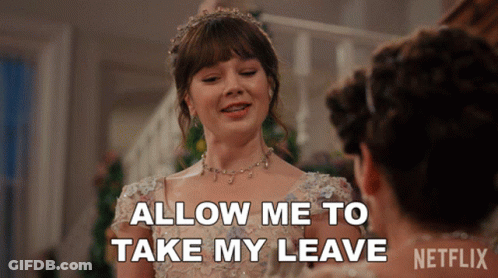 Woman Saying Allow Me To Take My Leave GIF