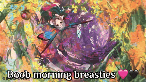 Woman Saying Boob Morning Breasties GIF