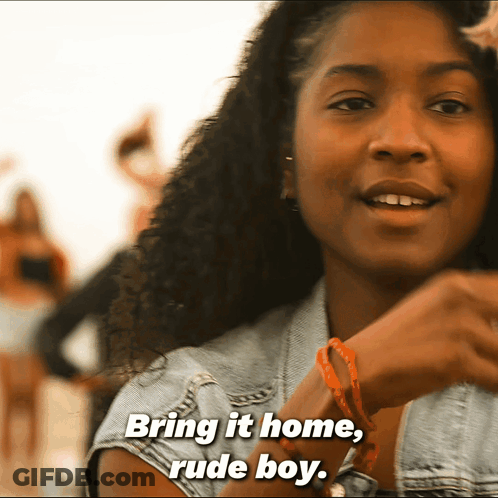 Woman Saying Bring It Home Rude Boy GIF