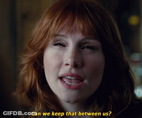 Woman Saying Can We Keep That Between Us GIF