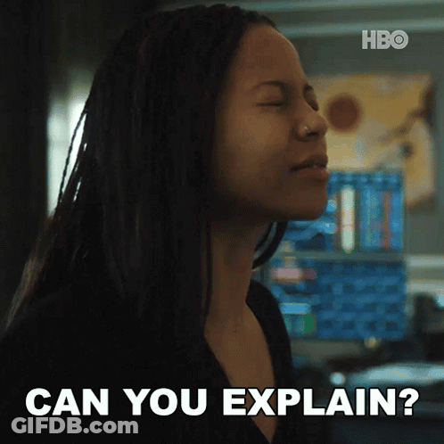 Woman Saying Can You Explain GIF