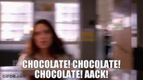 Woman Saying Chocolate Chocolate Chocolate Aack GIF
