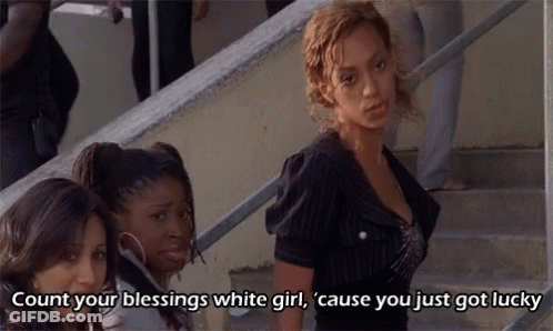 Woman Saying Count Your Blessings White Girl On Stairs GIF