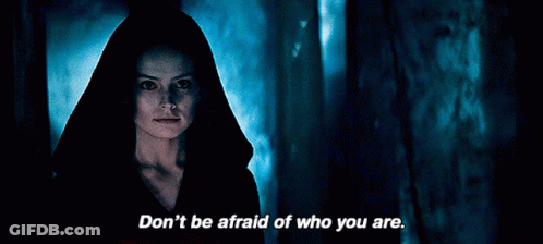 Woman Saying Don't Be Afraid Of Who You Are GIF