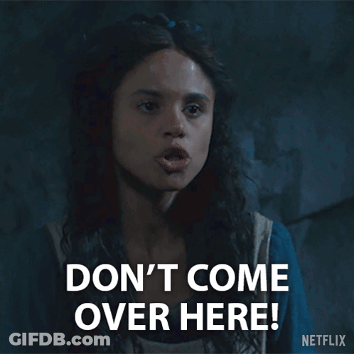 Woman Saying Don't Come Over GIF