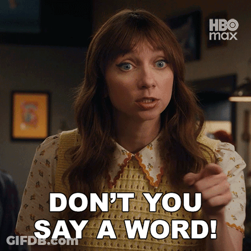Woman Saying Don't You Say A Word While Pointing GIF