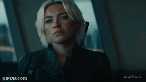 Woman Saying Eat Shit Thunderbolts Ad GIF