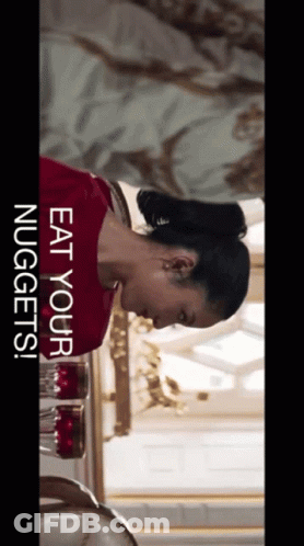 Woman Saying Eat Your Nuggets GIF