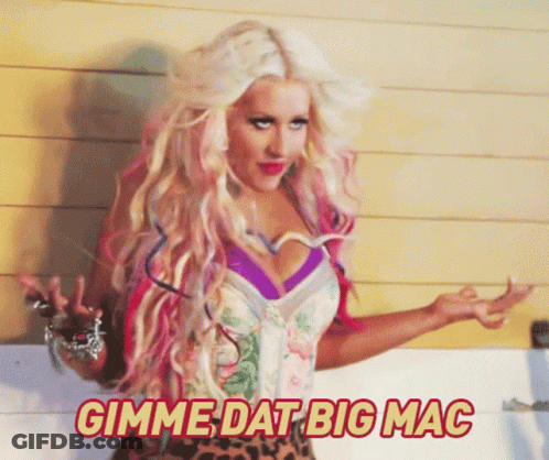 Woman Saying Gimme Dat Big Mac GIF