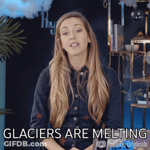 Woman Saying Glaciers Are Melting GIF