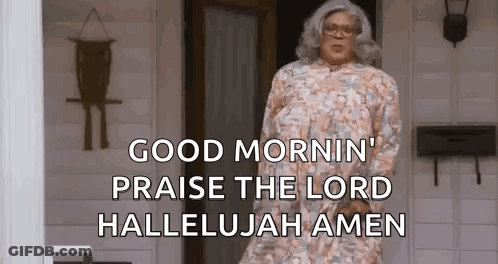 Woman Saying Good Morning Praise Lord Hallelujah Amen GIF