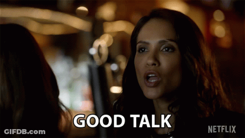 Woman Saying Good Talk Netflix Ad GIF