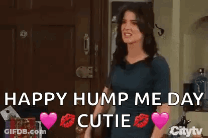 Woman Saying Happy Hump Me Day Cutie GIF