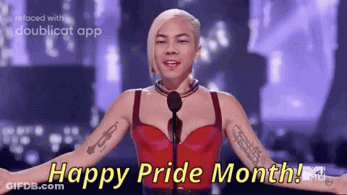Woman Saying Happy Pride Month GIF