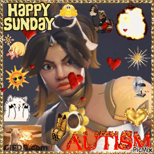 Woman Saying Happy Sunday Autism GIF