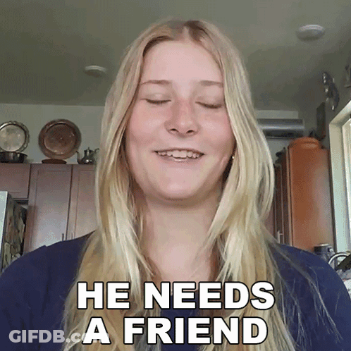 Woman Saying He Needs A Friend In Kitchen GIF
