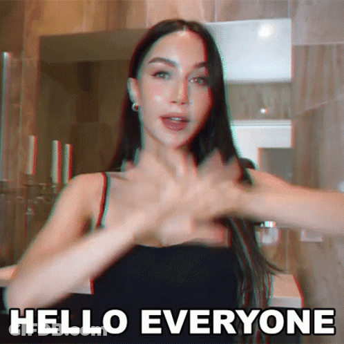 Woman Saying Hello Everyone With Hands Outstretched GIF