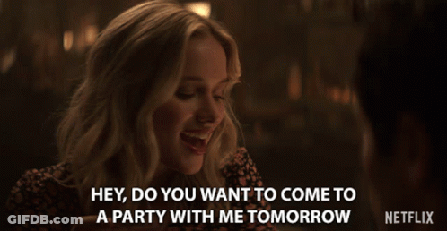 Woman Saying Hey Come To Netflix Party GIF